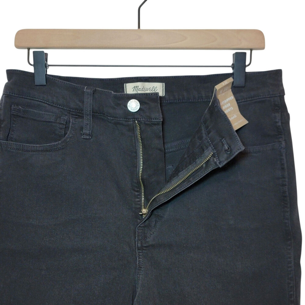 Madewell NWT Road Tripper Biker Shorts Black High Rise Raw Hem Casual 30 - Picture 4 of 12
